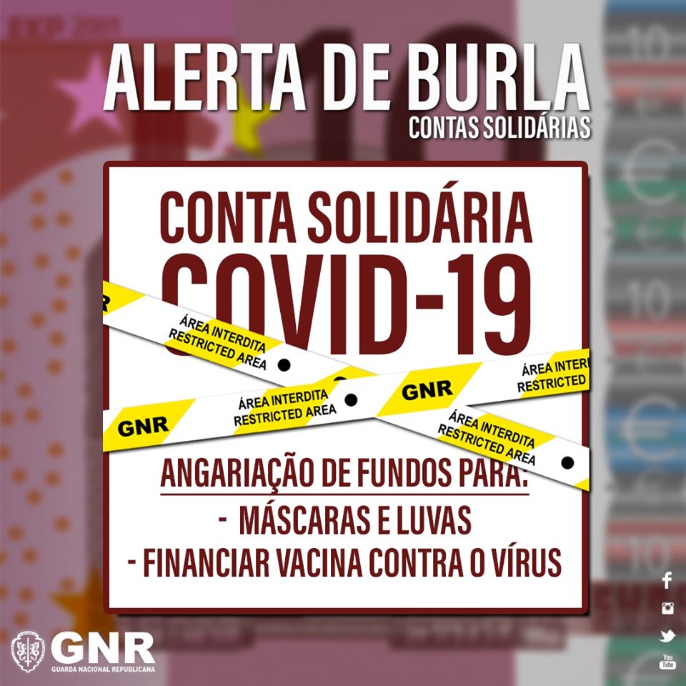 Alerta de Burla | Contas solidárias para ajuda ao combate à #covid19
