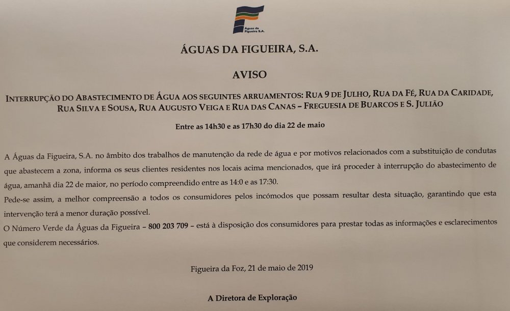 Aviso à população