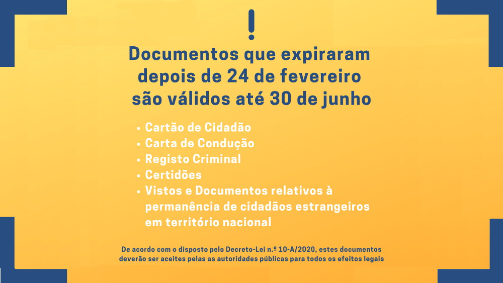 Documentos válidos até 30 de junho