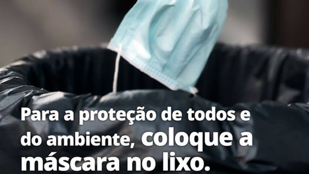 Não deite a máscara para o chão